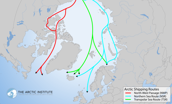 Map over the Arctic.