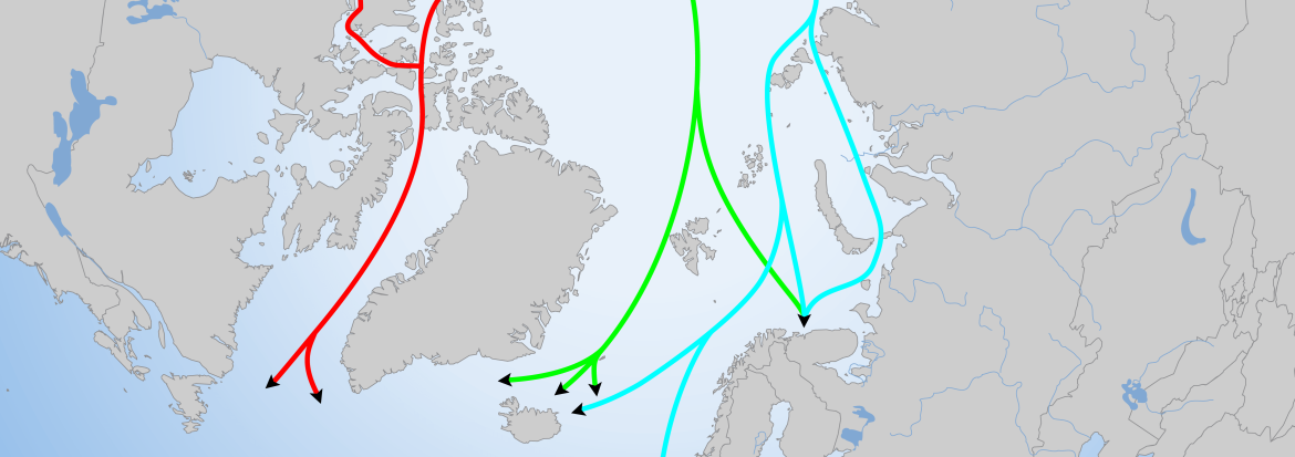 Map over the Arctic.