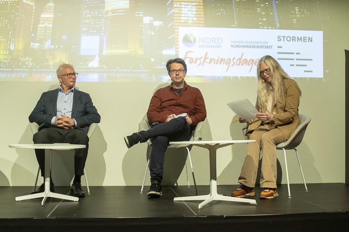 Paneldebatt: Professor Frode Nilssen fra Handelshøgskolen Nord universitet, Hans Jørgen Gåsemyr fra NUPI og Gøril M. Heggelund​ fra Fridtjof Nansens Institutt hadde også panel under seminaret.